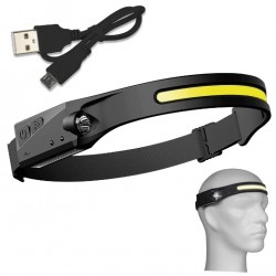 Lanterna reincarcabila pentru cap cu banda flexibila LED 2in1  Lanterna reincarcabila pentru cap cu banda flexibila LED 2in1